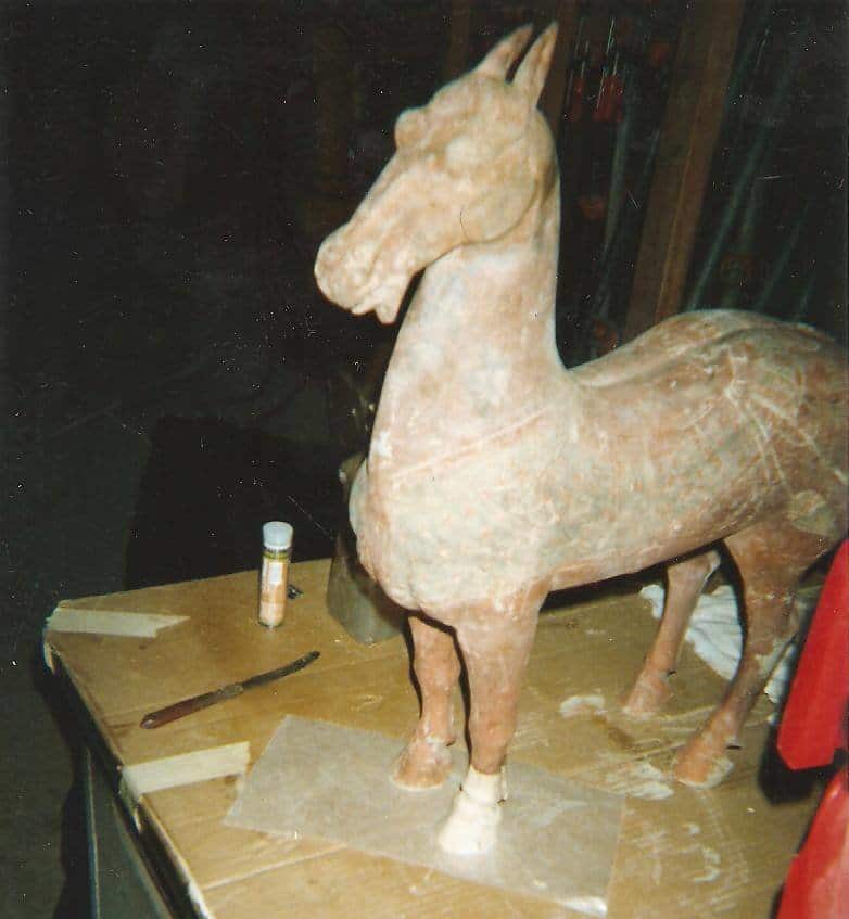 Clay Chinese Horse Restored