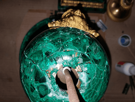 Russian Neoclassical Malachite 19th Century Urn