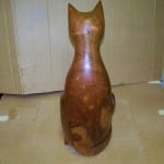 Butternut Wood Cat Sculpture Repair