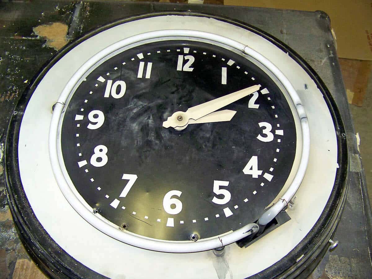 Vintage 1950’s Neon Clock Restoration Musuem Quality Restoration Services