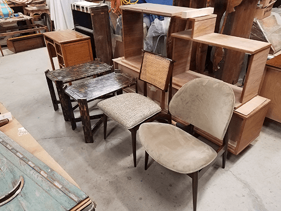 Enrique Garcel Faux Tortorise Shell Chair and Other Mid-Century Chair Repairs