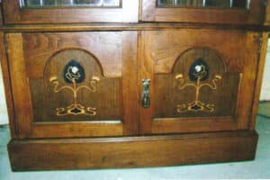 oak art deco cabinet
